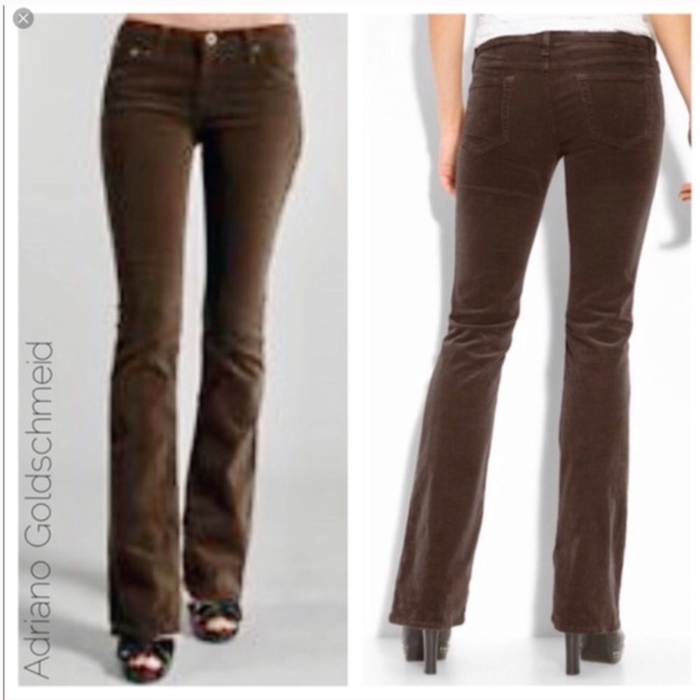 Ag Adriano Goldschmied Brown Boot Cut Velvet Pants